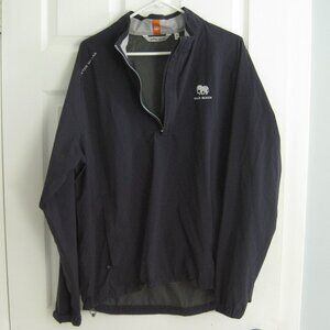 Peter Millar Navy Shield Half-Zip Rain Shell Size XL Lightweight Pullover Jacket